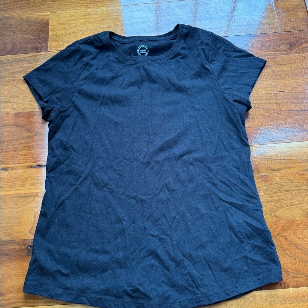 Wonder Nation Black Fitted Polo T-Shirt